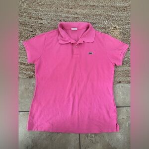 PINK LACOSTE COLLAR TOP